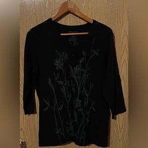 Green Source woman’s navy 1/4 sleeved top XXL